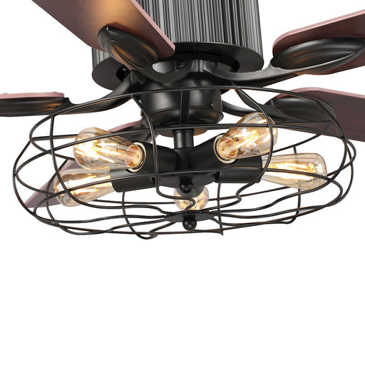 Carro Helston 52" Ceiling Fan/LED Light Kit, Black/Walnut