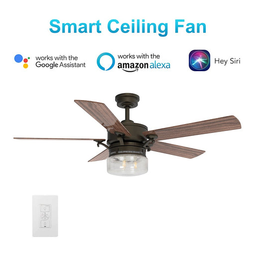 Carro Alexia 52" Ceiling Fan/Wall Control, Bronze/Br Wood