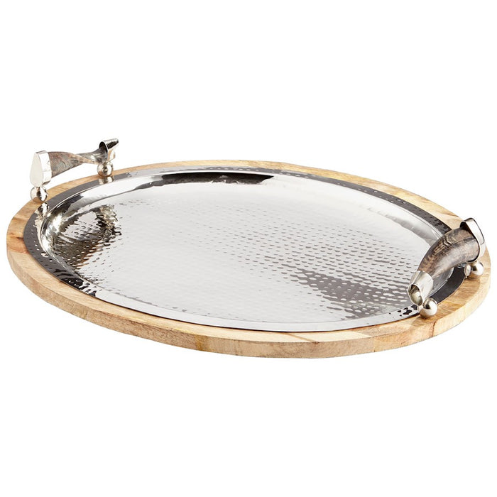Cyan Design Cornet Tray, Natural/Polished Nickel