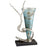 Cyan Design Gianni Vase, Nickel/Blue Mist Glass