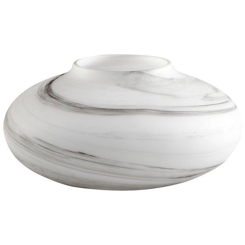 Cyan Design Moon Mist 6" Vase, White/Black Swirl