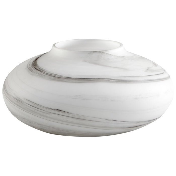 Cyan Design Moon Mist 6" Vase, White/Black Swirl