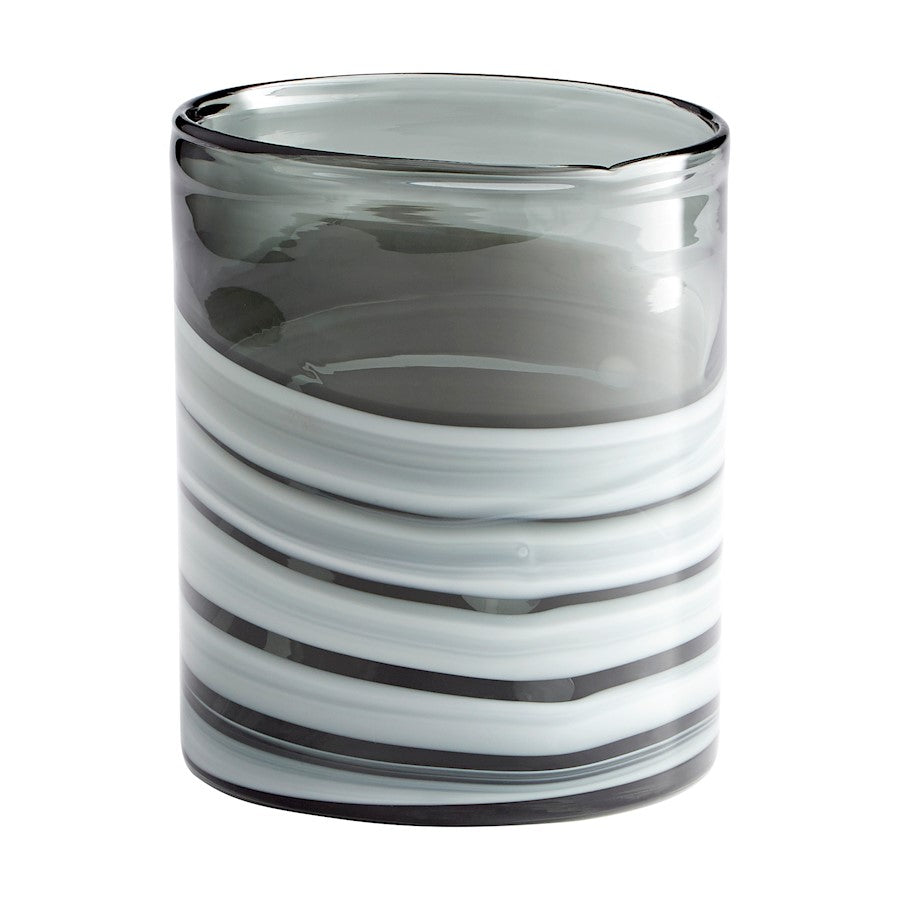 Cyan Design Torrent Vase, White/Silver