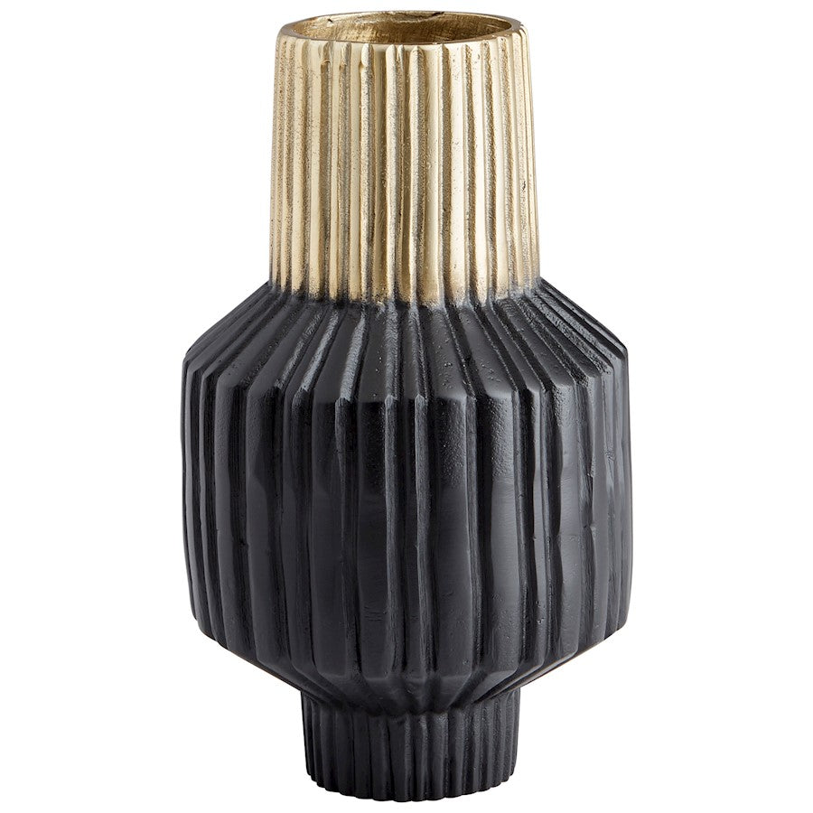 Cyan Design Allumage Vase, Matt Black/Gold