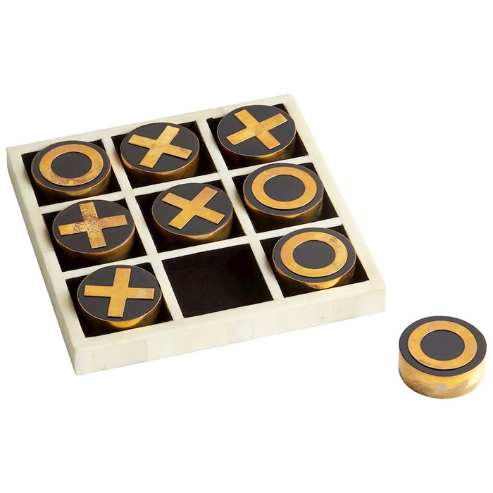 Cyan Design Noughts & Crosses Sculpture, Black/Gold/White