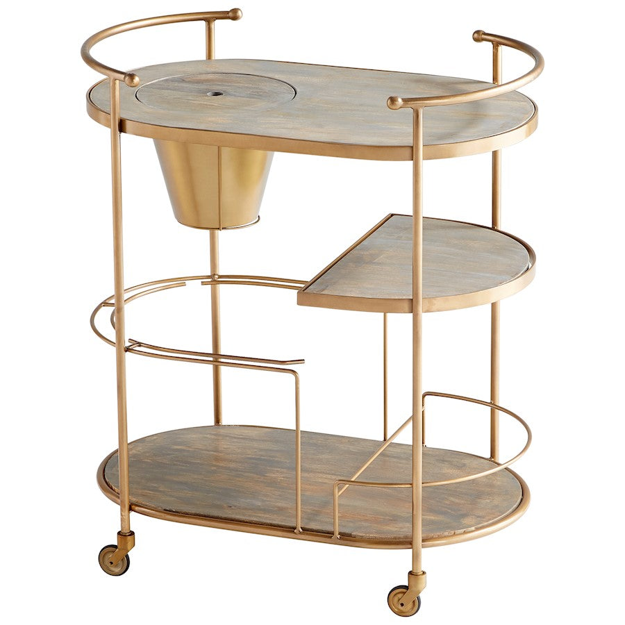 Cyan Design Barcraft Bar Cart, Antique Brass
