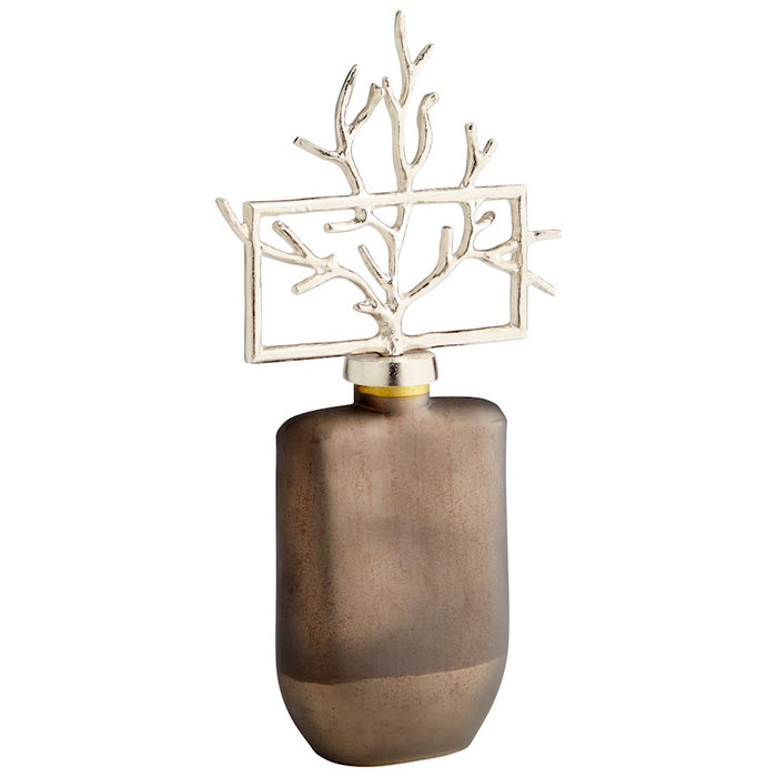 Cyan Design Square Viewleaf Sculpture, Black Onyx/Nickel