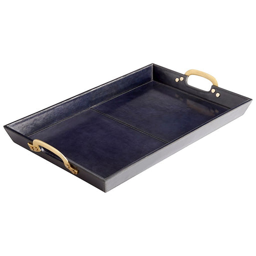 Cyan Design McQueen Tray, Blue/Antique Brass