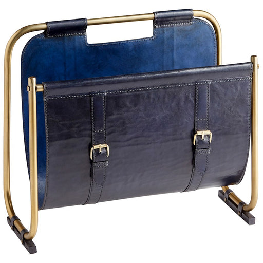 Cyan Design Granville Magazine Rack, Blue/Antique Brass
