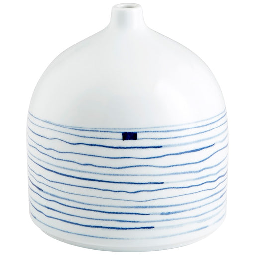 Cyan Design Whirlpool Vase, Blue/White
