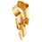 Cyan Design Ribbons Sculpture, Gold Leaf