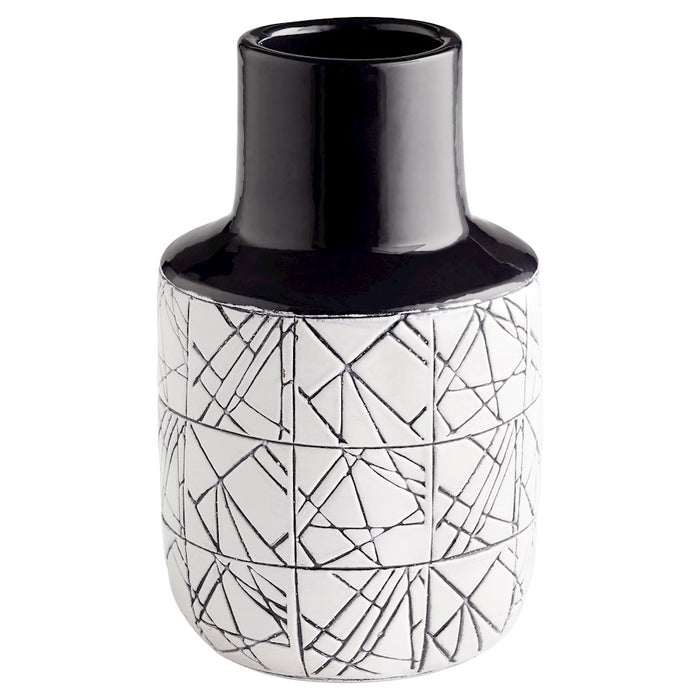 Cyan Design Medium Dark Zenith Vase, Blue/White