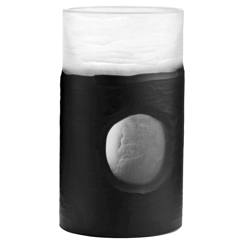 Cyan Design Medium Ominous Frost Vase, Clear/Black