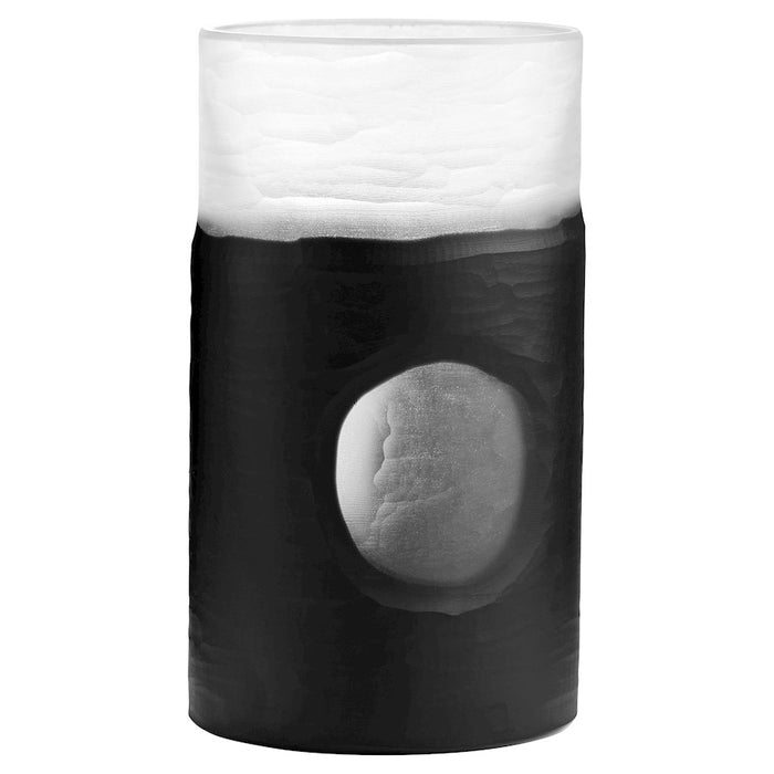 Cyan Design Medium Ominous Frost Vase, Clear/Black