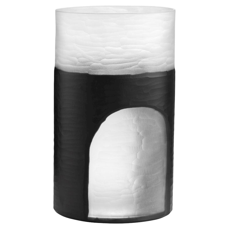Cyan Design Large Ominous Frost Vase, Clear/Black
