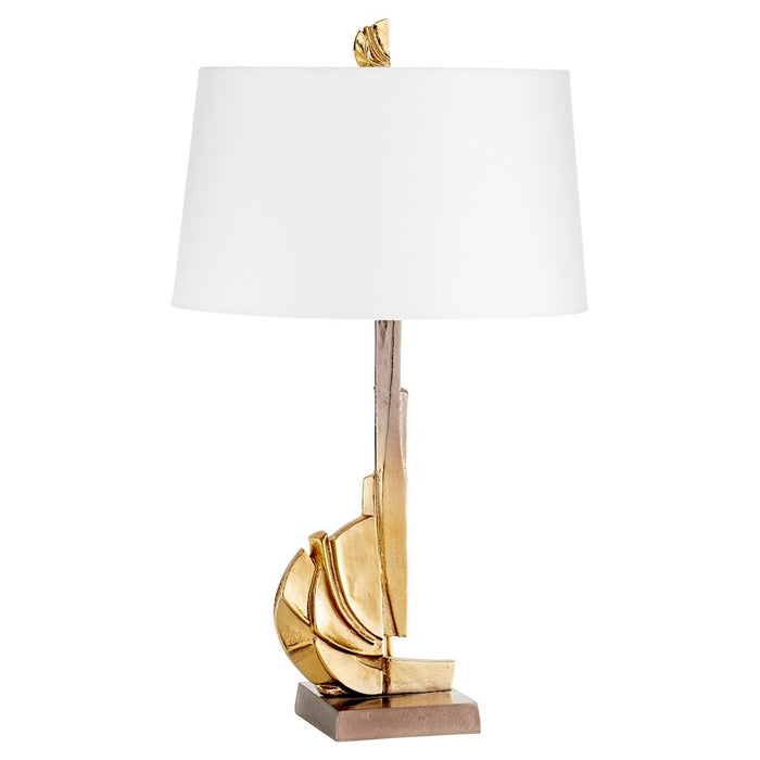 Cyan Design Table Lamp with LED, Antique Brass