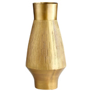 Cyan Design Aria 18in Gold Aluminum Vase | Modern Sculptural Decor | Living Room & Entryway Accent | 8 x 8 x 18 in | Model 11356