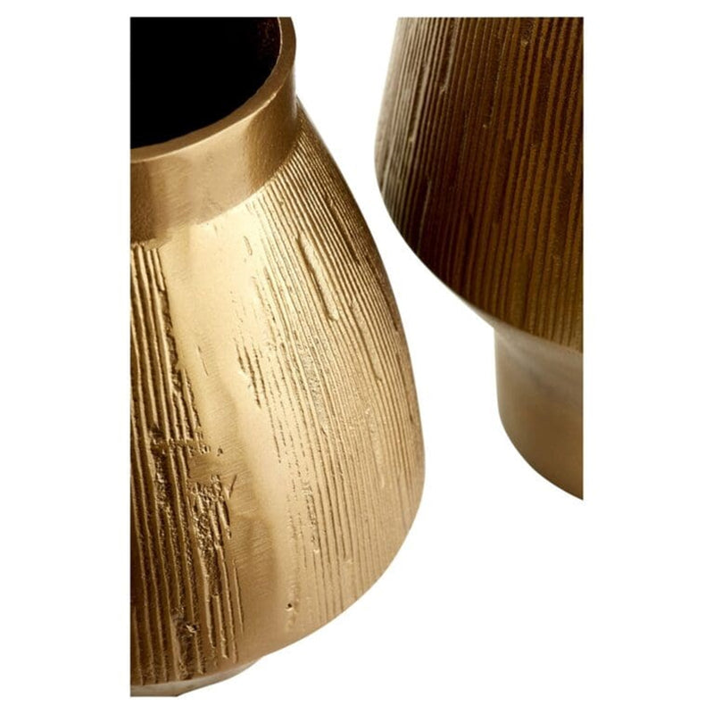 Cyan Design Aria 18in Gold Aluminum Vase | Modern Sculptural Decor | Living Room & Entryway Accent | 8 x 8 x 18 in | Model 11356