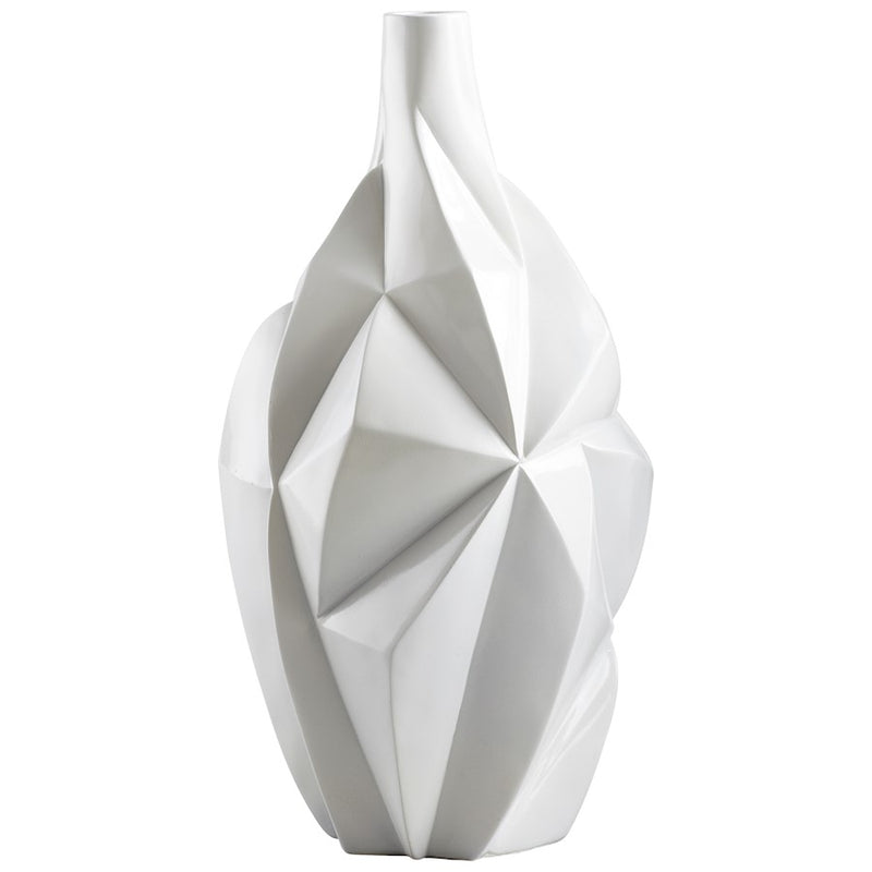 Cyan Design Medium Glacier Vase, Gloss White Glaze