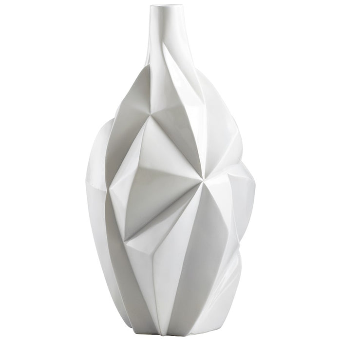 Cyan Design Medium Glacier Vase, Gloss White Glaze