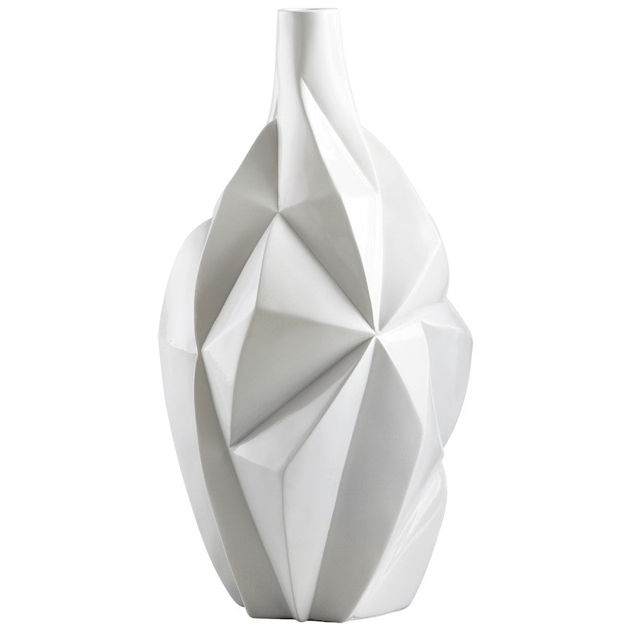 Cyan Design Medium Glacier Vase, Gloss White Glaze