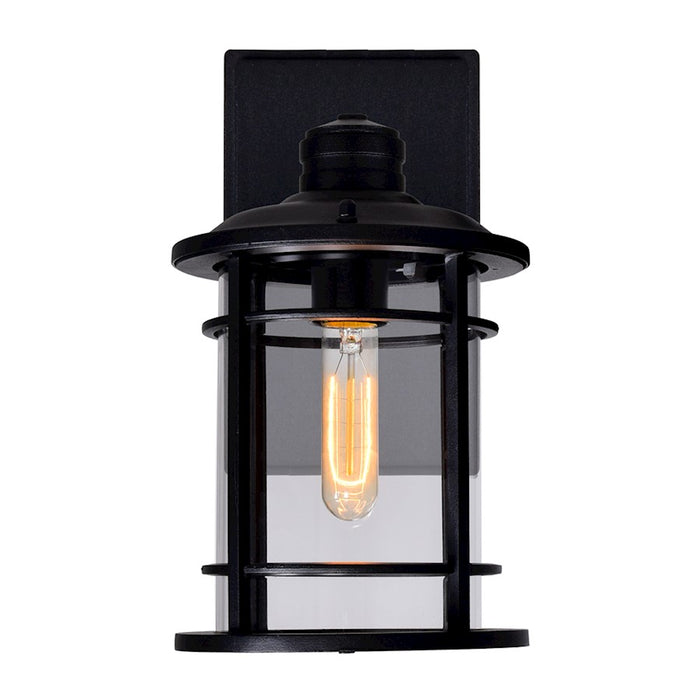 CWI Lighting Belmont 1 Light Outdoor Wall Light, Black/Clear