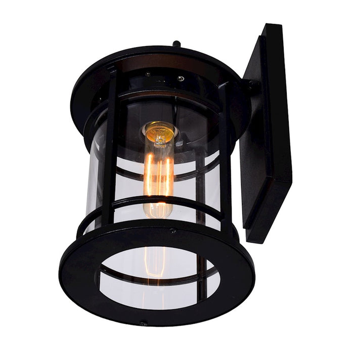 CWI Lighting Belmont 1 Light Outdoor Wall Light, Black/Clear