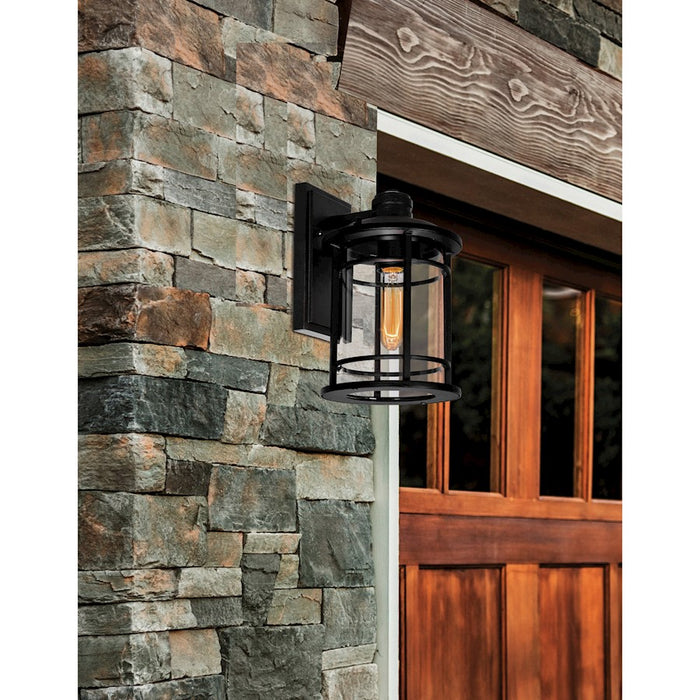 CWI Lighting Belmont 1 Light Outdoor Wall Light, Black/Clear