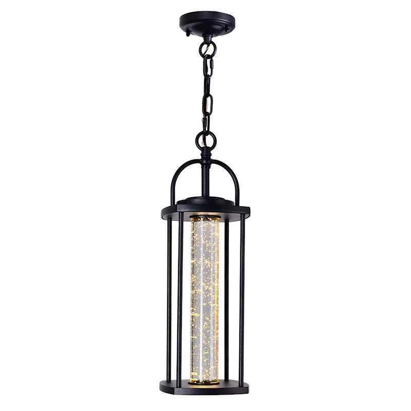 CWI Lighting Greenwood Outdoor Pendant, Black/Clear
