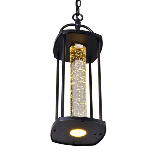 CWI Lighting Greenwood Outdoor Pendant, Black/Clear