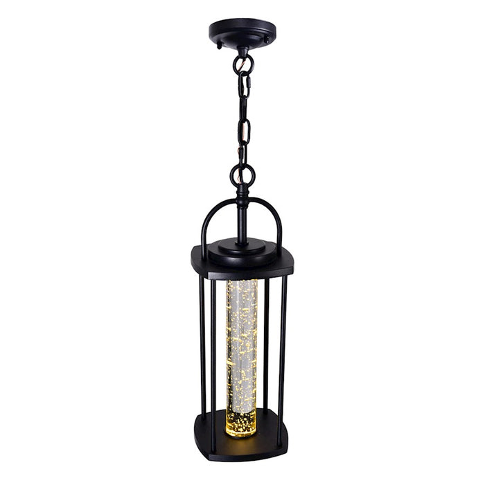 CWI Lighting Greenwood Outdoor Pendant, Black/Clear