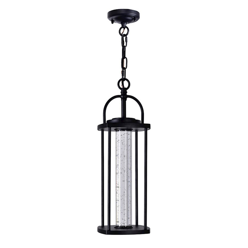 CWI Lighting Greenwood Outdoor Pendant, Black/Clear