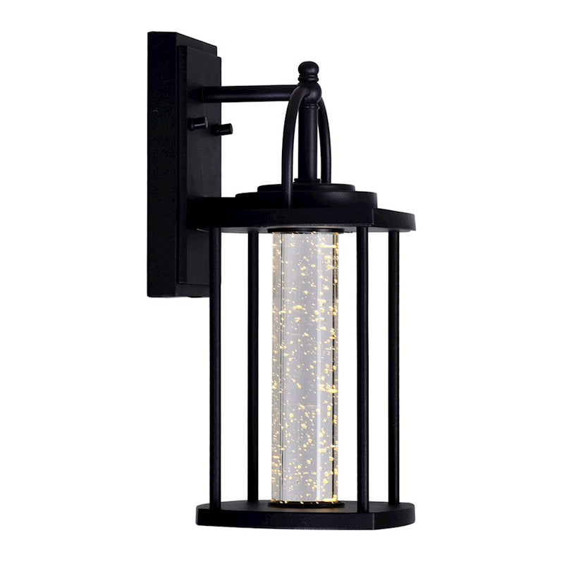 CWI Lighting Greenwood 13"H Outdoor Wall Light, Black/Clear