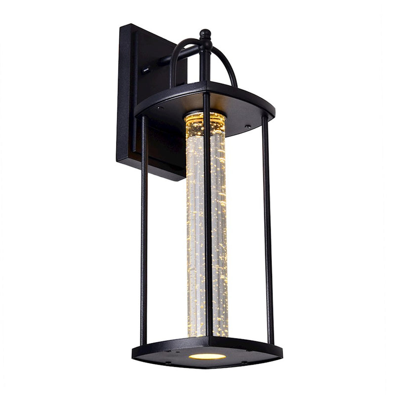 CWI Lighting Greenwood 17"H Outdoor Wall Light, Black/Clear