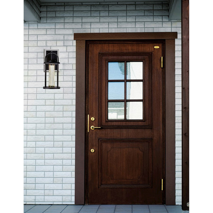 CWI Lighting Greenwood 17"H Outdoor Wall Light, Black/Clear
