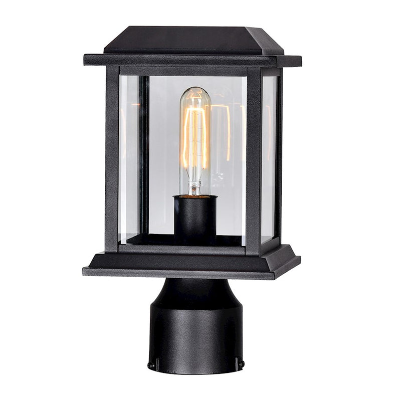CWI Blackbridge 1 Light Outdoor Lantern Head, Black/Clear