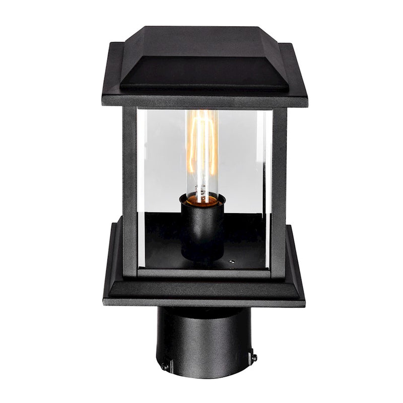 CWI Blackbridge 1 Light Outdoor Lantern Head, Black/Clear