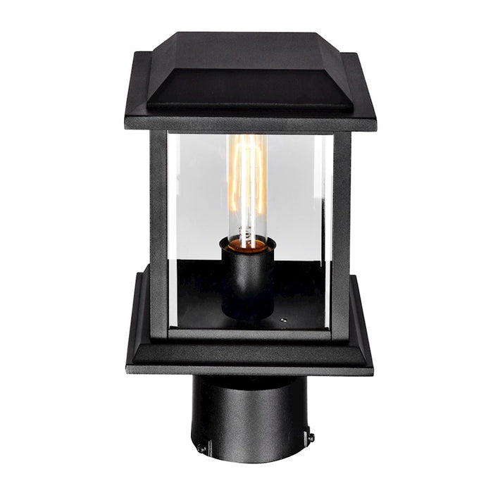 CWI Blackbridge 1 Light Outdoor Lantern Head, Black/Clear