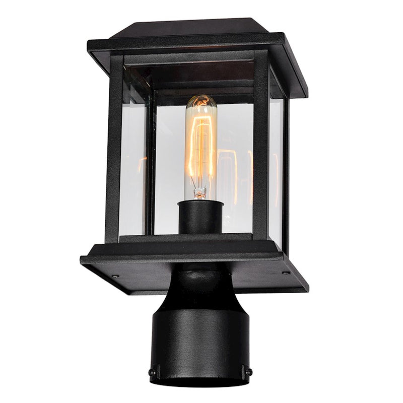 CWI Blackbridge 1 Light Outdoor Lantern Head, Black/Clear