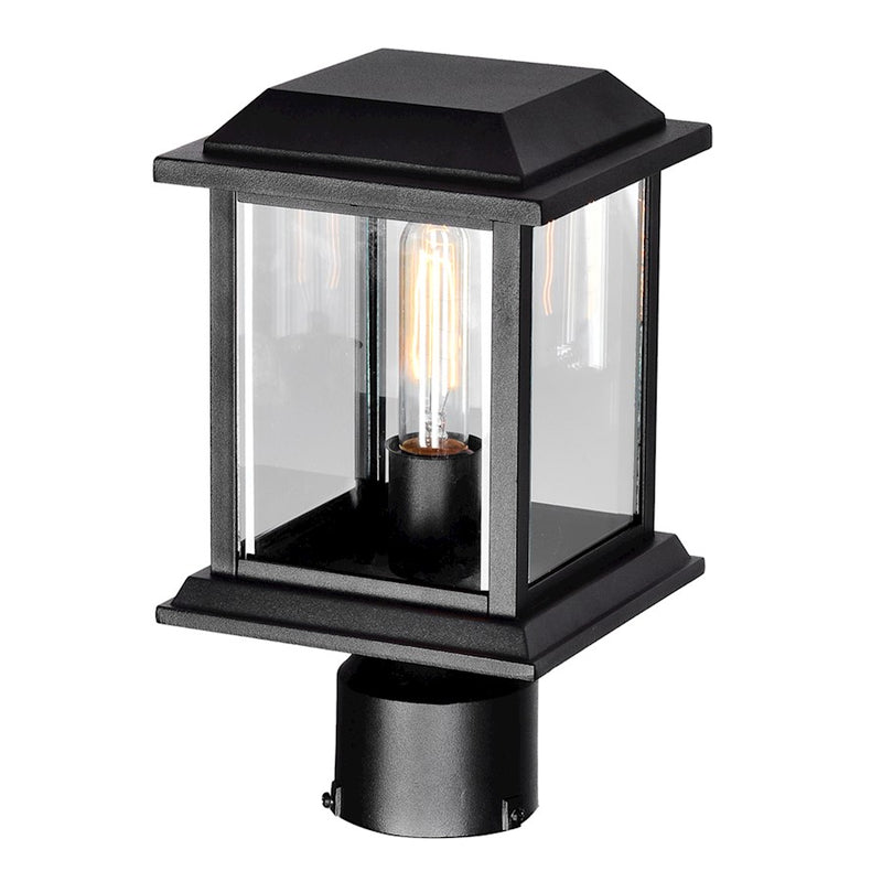 CWI Blackbridge 1 Light Outdoor Lantern Head, Black/Clear