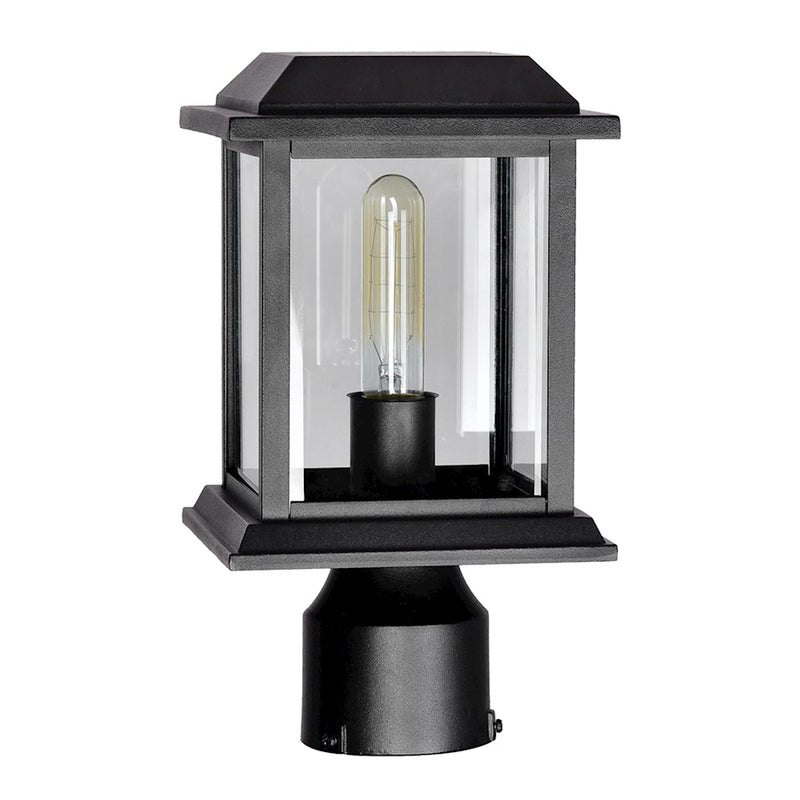 CWI Blackbridge 1 Light Outdoor Lantern Head, Black/Clear