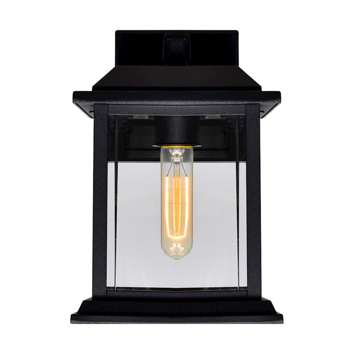 CWI Blackbridge 1 Light 10"H Outdoor Wall Light, Black/Clear