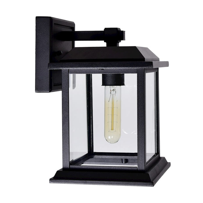 CWI Blackbridge 1 Light 10"H Outdoor Wall Light, Black/Clear