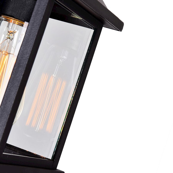 CWI Blackbridge 1 Light 10"H Outdoor Wall Light, Black/Clear