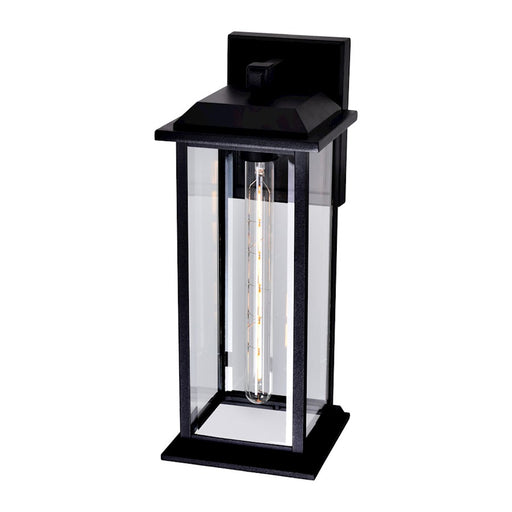 CWI Blackbridge 1 Light 16"H Outdoor Wall Light, Black/Clear