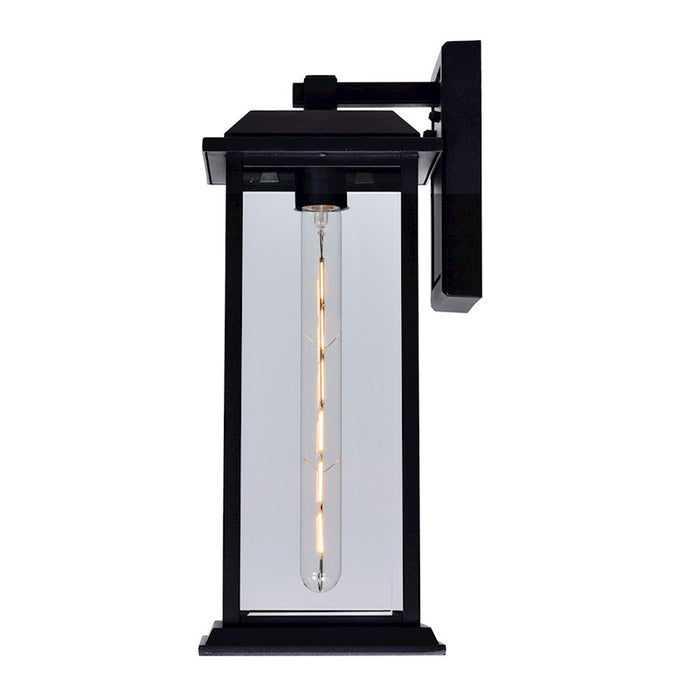 CWI Blackbridge 1 Light 16"H Outdoor Wall Light, Black/Clear
