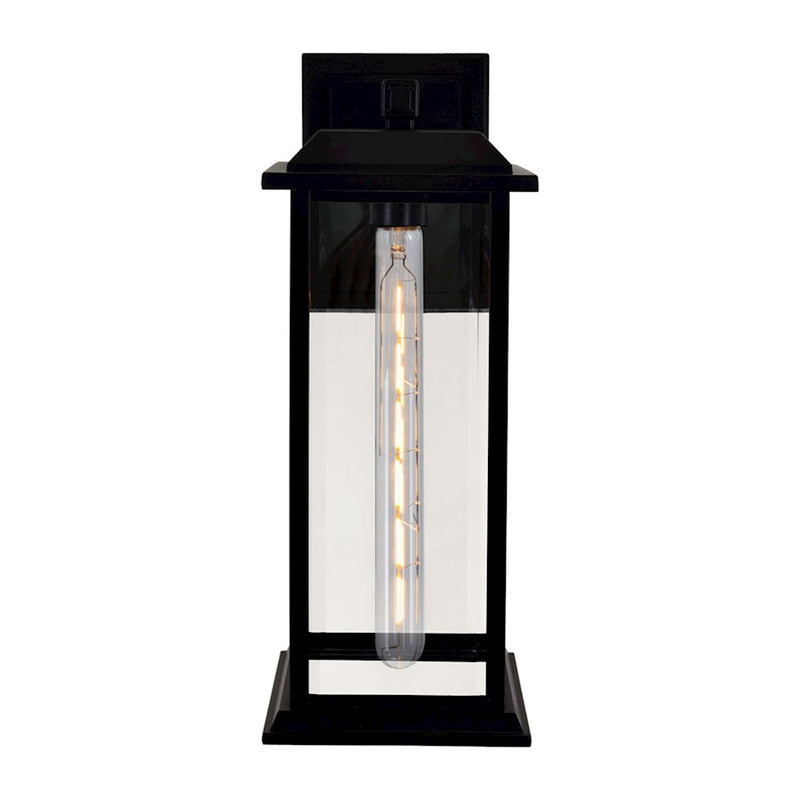 CWI Blackbridge 1 Light 16"H Outdoor Wall Light, Black/Clear