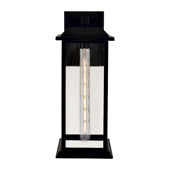 CWI Blackbridge 1 Light 16"H Outdoor Wall Light, Black/Clear