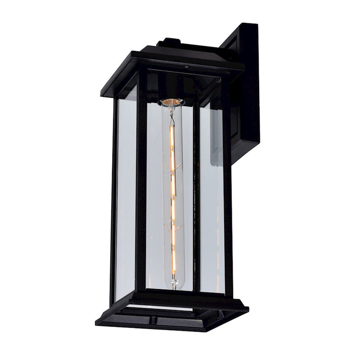 CWI Blackbridge 1 Light 16"H Outdoor Wall Light, Black/Clear