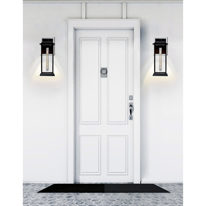 CWI Blackbridge 1 Light 16"H Outdoor Wall Light, Black/Clear